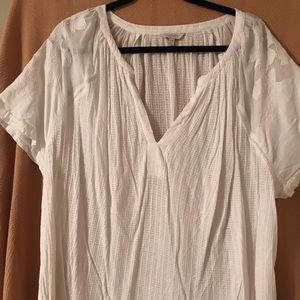 Lucky Brand embroidered inlay top